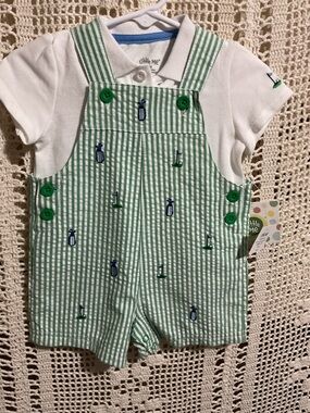 NWT Little Me 2 piece golf romper 6 months